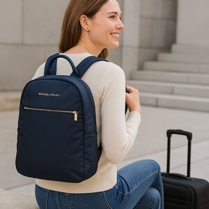 Briggs & Riley Rhapsody Slim Laptop Backpack Navy RFID Business Commuter Bag
